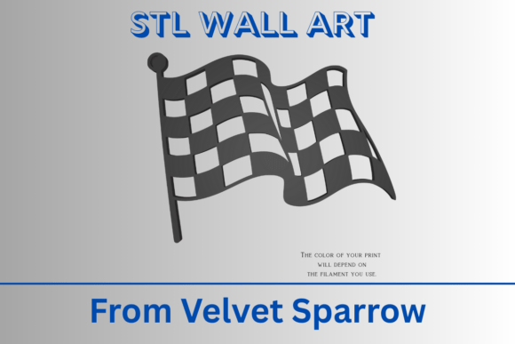 3D Checkered Flag STL Wall Art