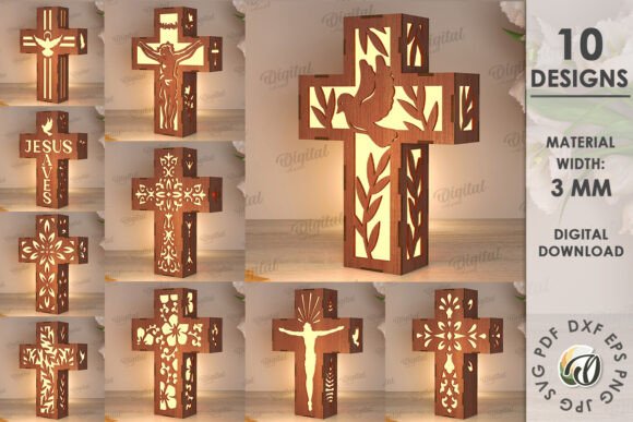 3D Cross Lamps Laser Cut Bundle: A Digital Toolkit for Creators and Makers