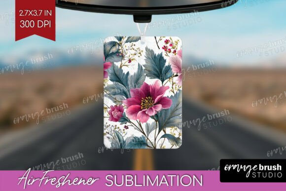 3D Flowers Air Freshener PNG Sublimation