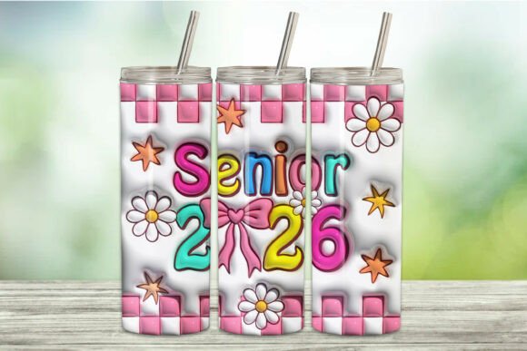 3D Inflated Senior 2026 Tumbler Wrap