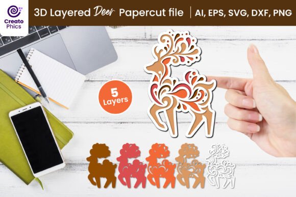3D Layered Deer Paper Cutting SVG: A Strategic Asset for Craft and Commerce