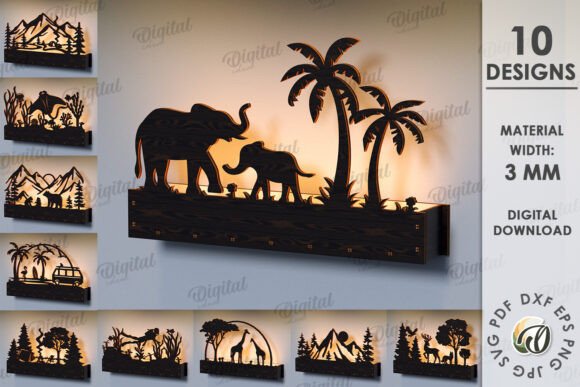 3D Nature Lightbox Bundle Laser Cut