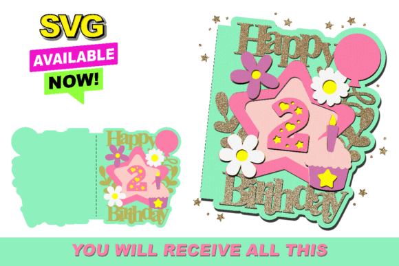 Birthday Card 3D SVG: Design & Cut