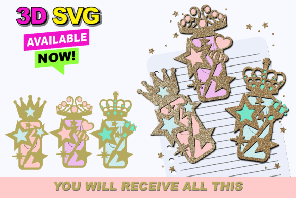 Crowns Bookmarks 3D SVG: Elevating Your Crafting Projects with Precision