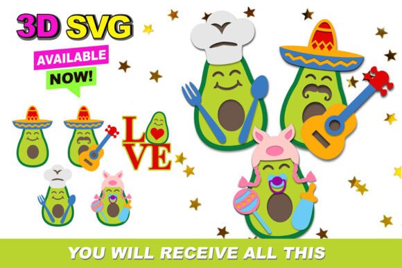 Cute Avocado 3D SVG: Design & Use