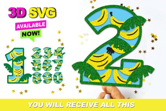 Elevating Custom Celebrations with the Banana Numbers Topper 3D SVG Collection