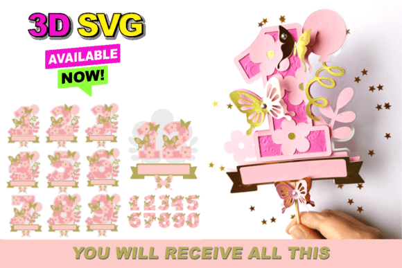 Evaluating the Butterfly Numbers Topper 3D SVG for Digital Crafting