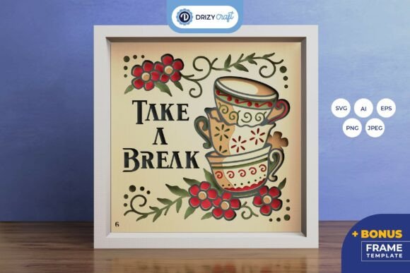 Floral Stack of Tea Cup 3D Shadow Box: A Modern Approach to Layered Paper Art