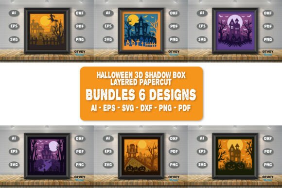 Halloween 3D Shadow Box Layered Papercut: Elevating Spooky Decor with Precision Design