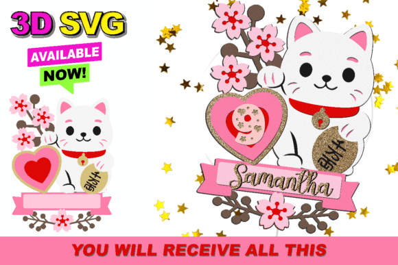 Lucky Cat Cake Topper 3D SVG: Design Guide