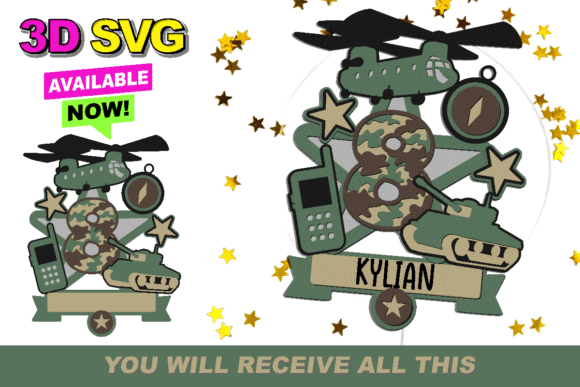 Military Army Topper 3D SVG: Elevating Personalized Celebrations