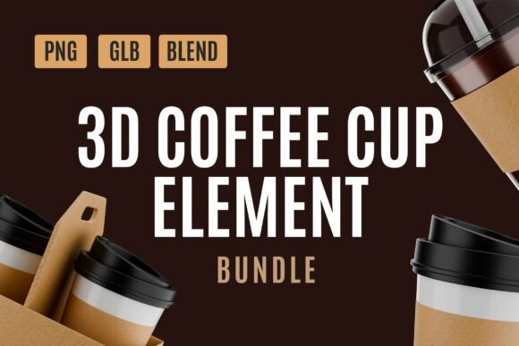 Modern 3D Coffee Cup Collection: Design Essentials