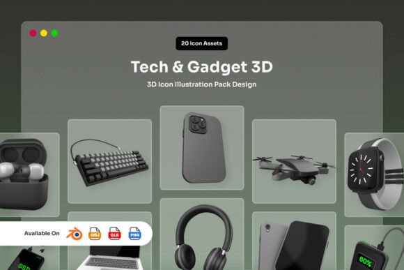 Modern Tech Gadget 3D Icon Pack: Elevating Digital Design with Soft-Tech Aesthetics