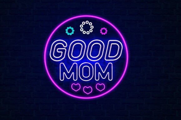 Transforming Digital Designs with the Good Mom Neon Sign PSD 3D Editable Text Effect