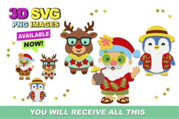 Tropical Christmas 3D SVG: Design & Use