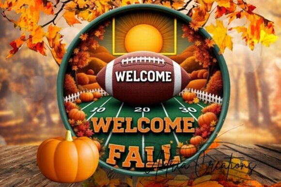 Welcome to the Gridiron: Mastering Your 3D Football Season Fall Welcome Sign PNG